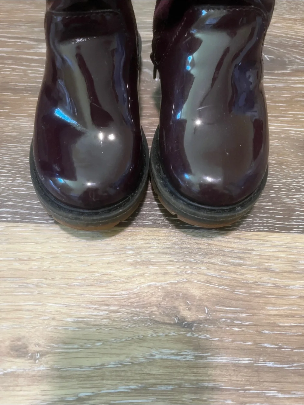 Zara Kids Wine Patent Ankle Boots